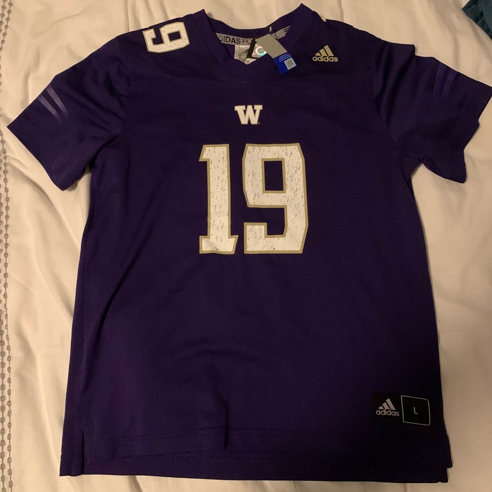 Adidas - University of Washington Huskies Football Jersey (Youth Large)